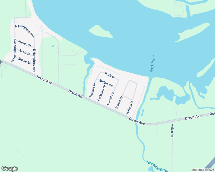 map of restaurants, bars, coffee shops, grocery stores, and more near 3110 Middle Road in Rock Falls
