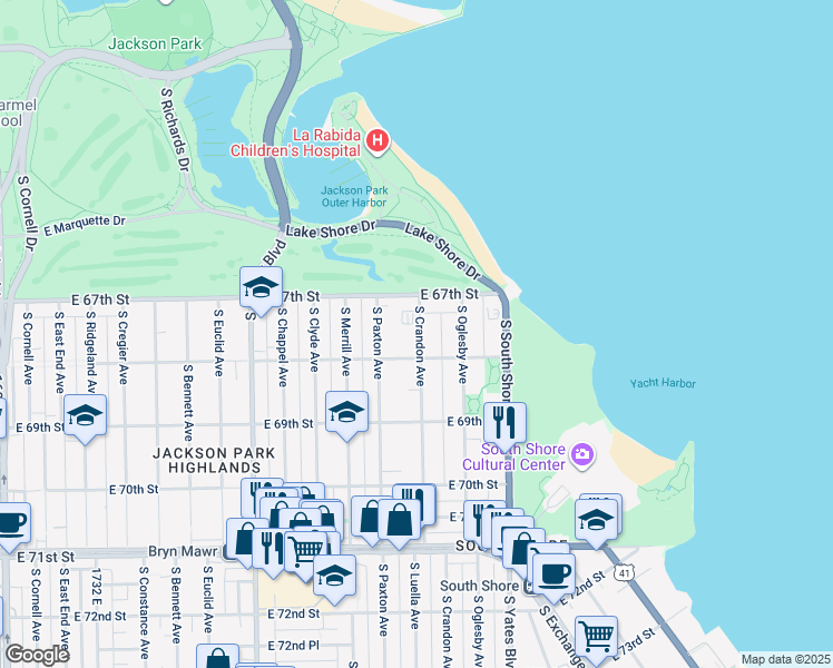 map of restaurants, bars, coffee shops, grocery stores, and more near in Chicago