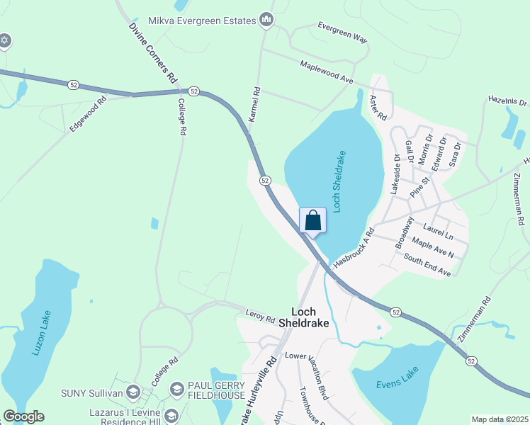 map of restaurants, bars, coffee shops, grocery stores, and more near 1193 New York 52 in Loch Sheldrake