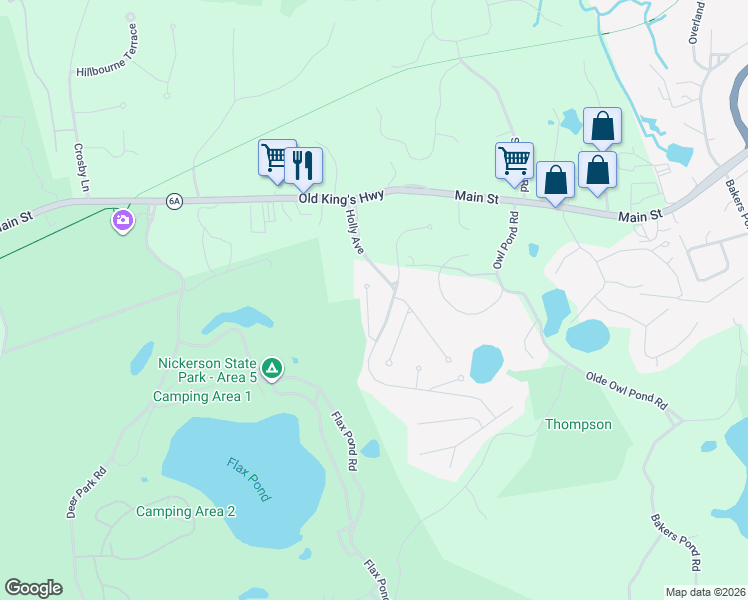 map of restaurants, bars, coffee shops, grocery stores, and more near 43 Hickory Lane in Brewster