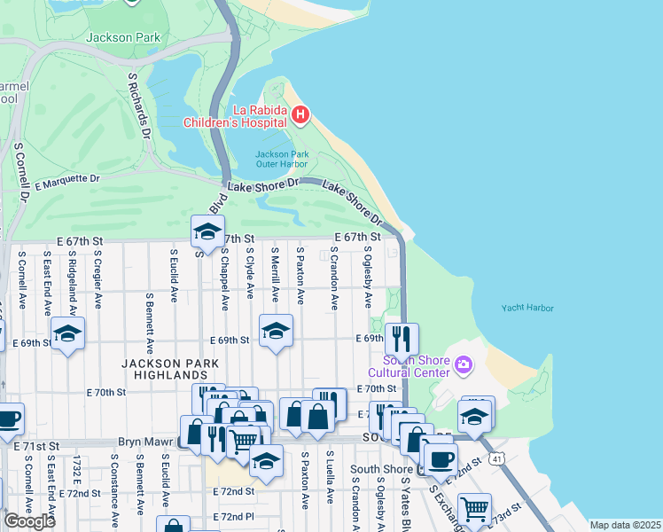 map of restaurants, bars, coffee shops, grocery stores, and more near in Chicago