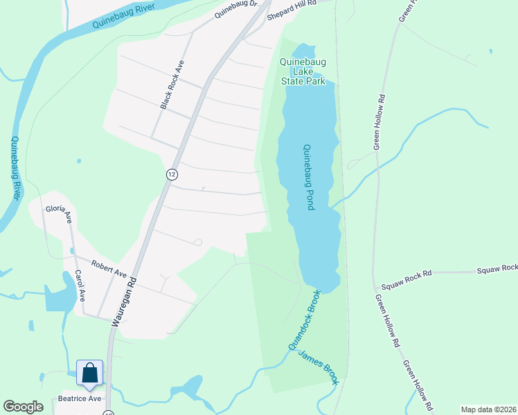 map of restaurants, bars, coffee shops, grocery stores, and more near 68 Waterman Street in Killingly