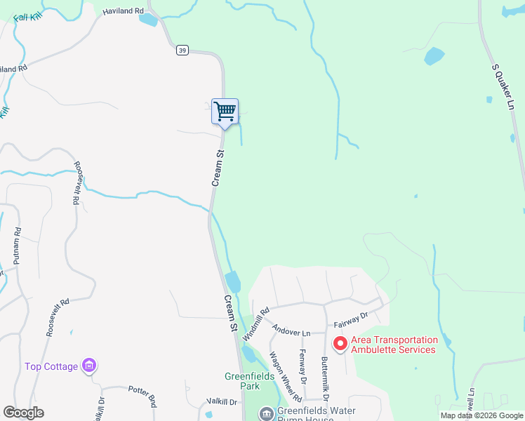 map of restaurants, bars, coffee shops, grocery stores, and more near 157 Cream Street in Poughkeepsie