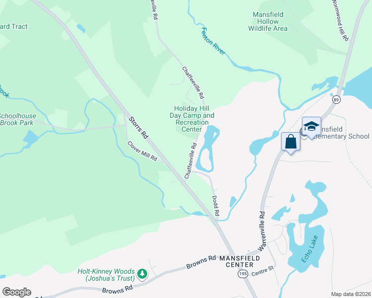 map of restaurants, bars, coffee shops, grocery stores, and more near 17 Chaffeeville Road in Mansfield