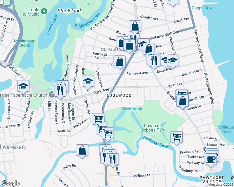map of restaurants, bars, coffee shops, grocery stores, and more near in 