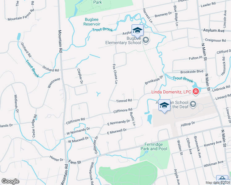 map of restaurants, bars, coffee shops, grocery stores, and more near 34 Timrod Road in West Hartford