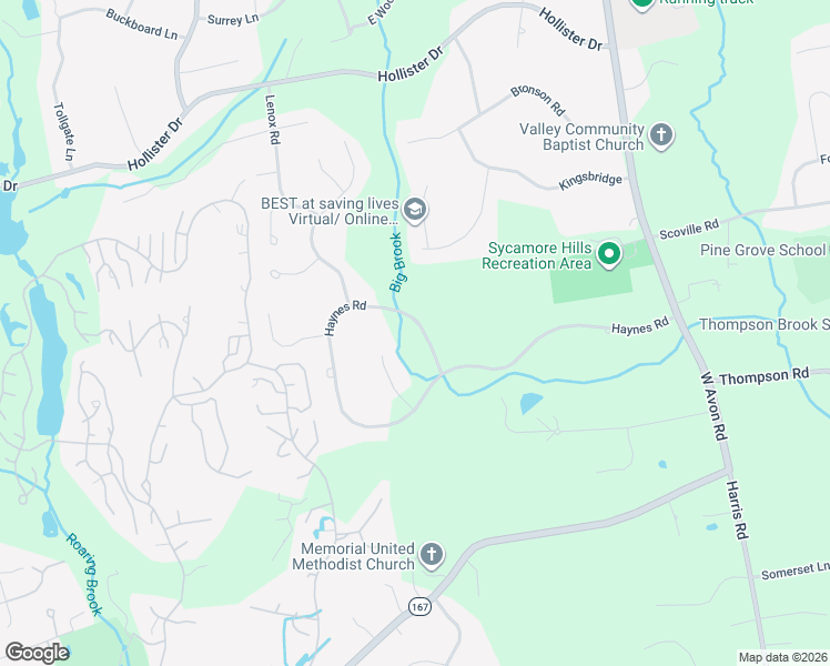 map of restaurants, bars, coffee shops, grocery stores, and more near 237 Haynes Road in Avon
