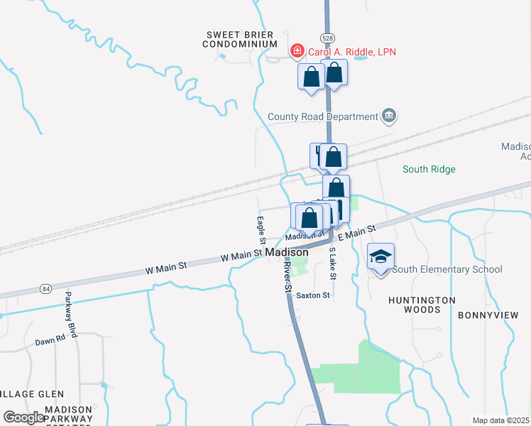 map of restaurants, bars, coffee shops, grocery stores, and more near 156 Union Street in Madison