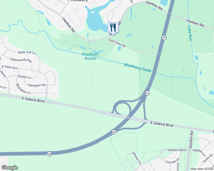 map of restaurants, bars, coffee shops, grocery stores, and more near Virgil Gilman Nature Trail in Sugar Grove