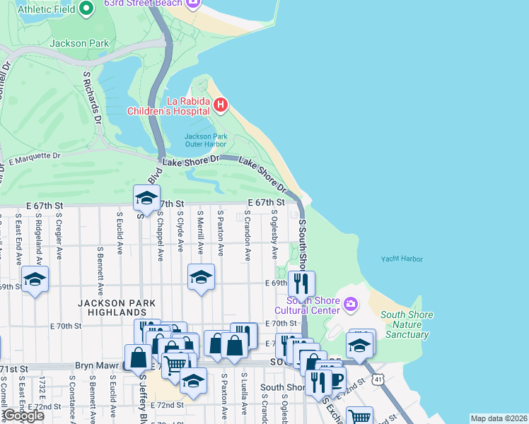 map of restaurants, bars, coffee shops, grocery stores, and more near in Chicago