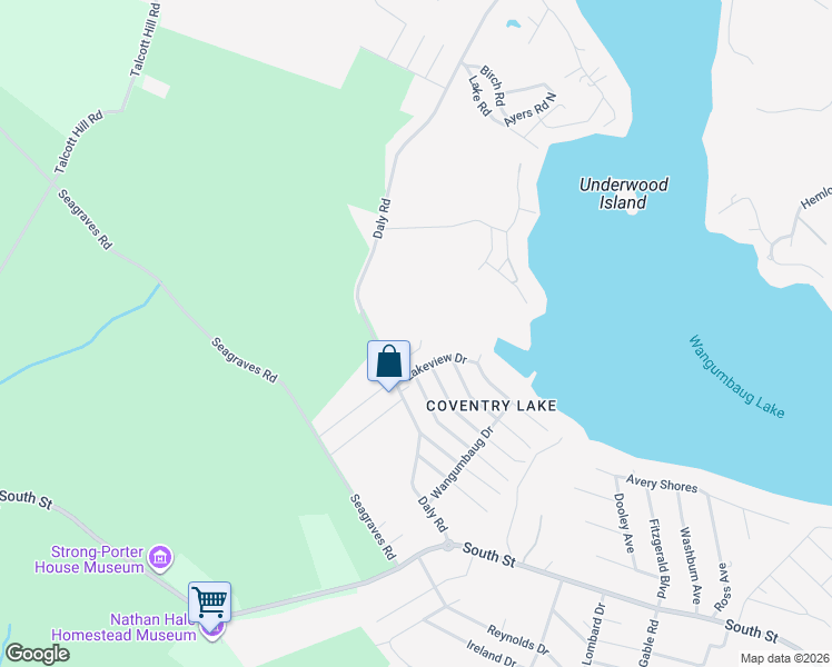 map of restaurants, bars, coffee shops, grocery stores, and more near 505 Daly Road in Coventry