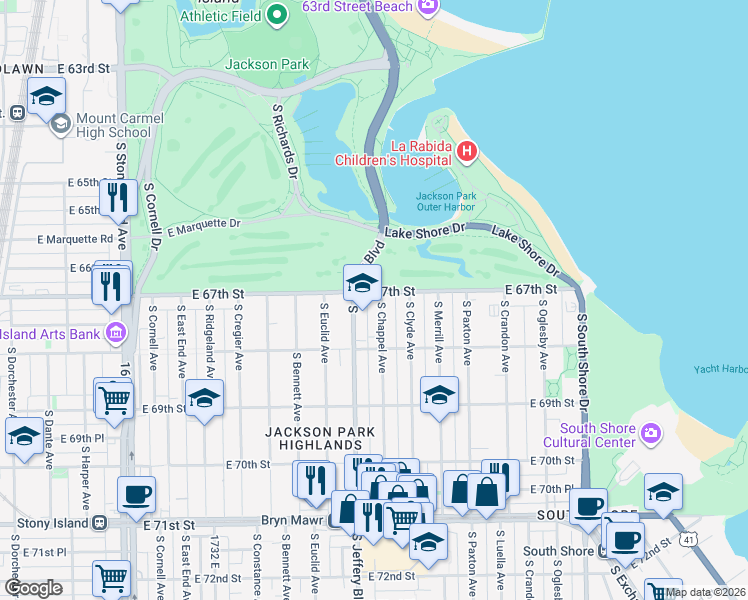 map of restaurants, bars, coffee shops, grocery stores, and more near in Chicago