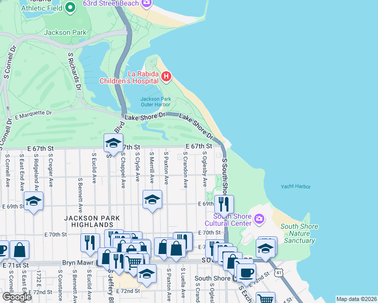 map of restaurants, bars, coffee shops, grocery stores, and more near in Chicago