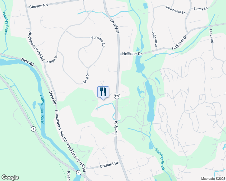 map of restaurants, bars, coffee shops, grocery stores, and more near 6 Nottingham Ridge in Avon