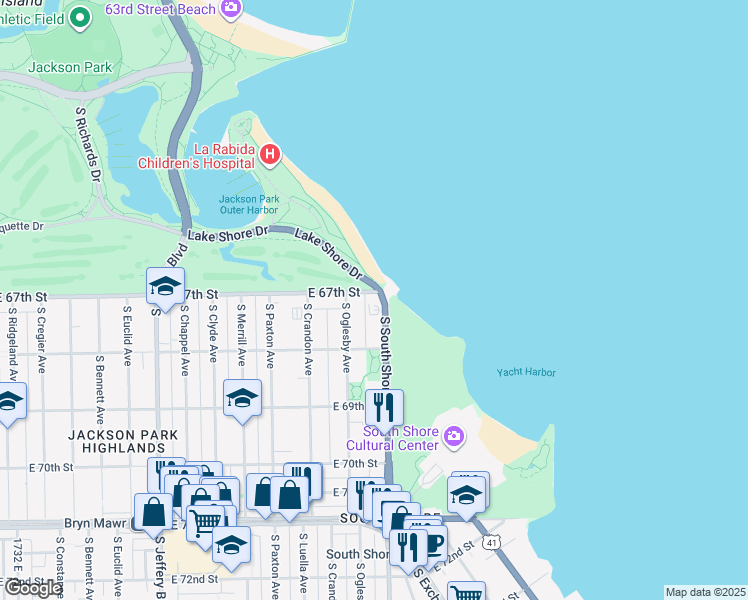 map of restaurants, bars, coffee shops, grocery stores, and more near in Chicago