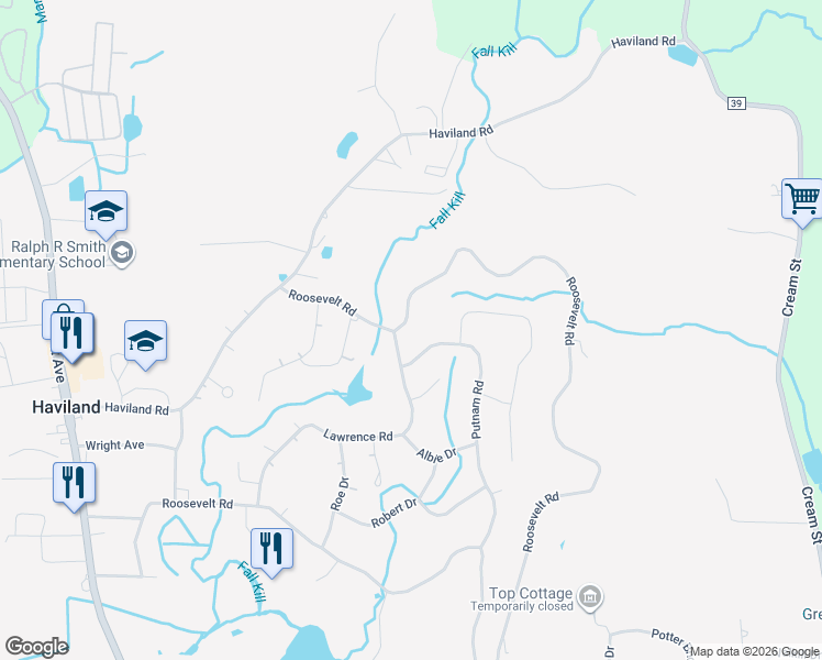 map of restaurants, bars, coffee shops, grocery stores, and more near 211 Roosevelt Road in Hyde Park