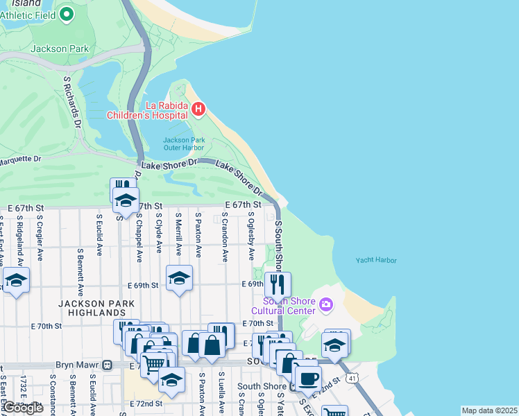 map of restaurants, bars, coffee shops, grocery stores, and more near in Chicago