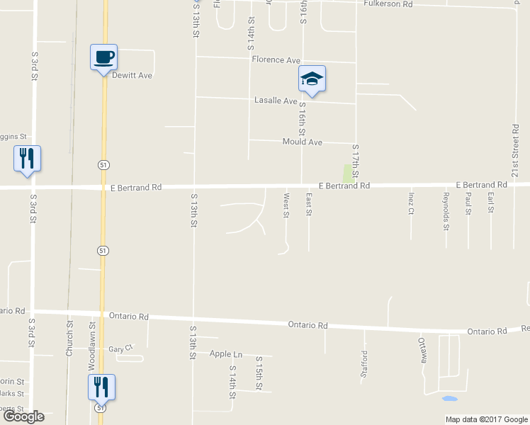 map of restaurants, bars, coffee shops, grocery stores, and more near 2743 Sugarberry Lane in Niles
