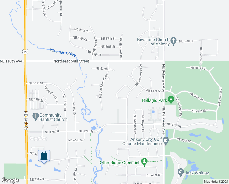 map of restaurants, bars, coffee shops, grocery stores, and more near 812 Northeast Cherry Plum Drive in Ankeny