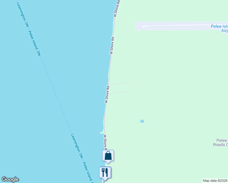 map of restaurants, bars, coffee shops, grocery stores, and more near 15 Patsy Lane in Pelee Island