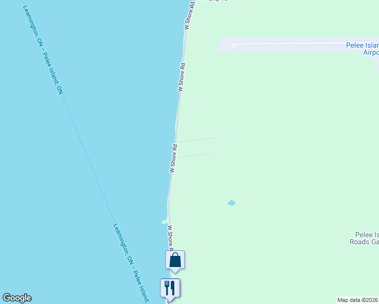 map of restaurants, bars, coffee shops, grocery stores, and more near 15 Patsy Lane in Pelee Island