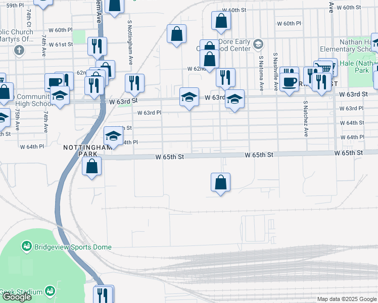 map of restaurants, bars, coffee shops, grocery stores, and more near None in Chicago