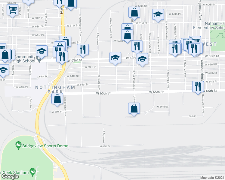 map of restaurants, bars, coffee shops, grocery stores, and more near in Chicago