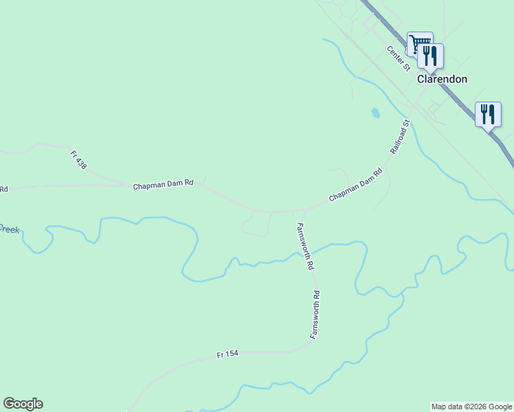 map of restaurants, bars, coffee shops, grocery stores, and more near 747 Chapman Dam Road in Clarendon