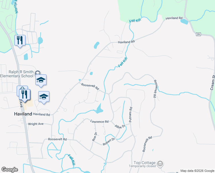map of restaurants, bars, coffee shops, grocery stores, and more near 211 Roosevelt Road in Hyde Park