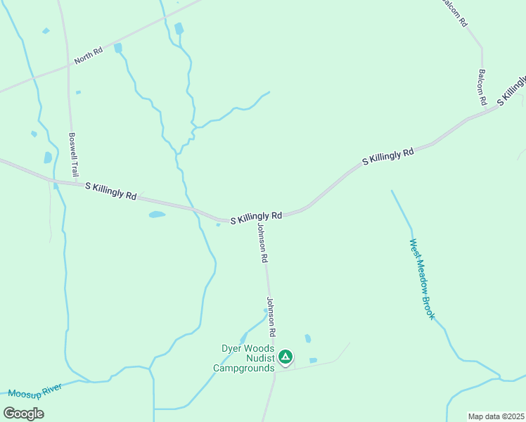 map of restaurants, bars, coffee shops, grocery stores, and more near 103 South Killingly Road in Foster