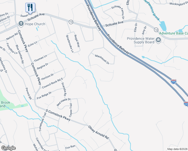 map of restaurants, bars, coffee shops, grocery stores, and more near 169 Rome Court in Cranston