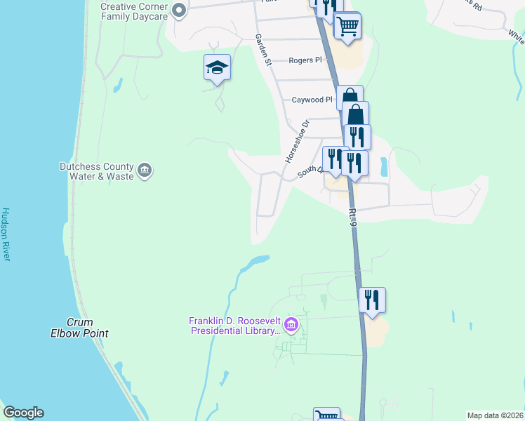 map of restaurants, bars, coffee shops, grocery stores, and more near 7 Valley View Road in Hyde Park