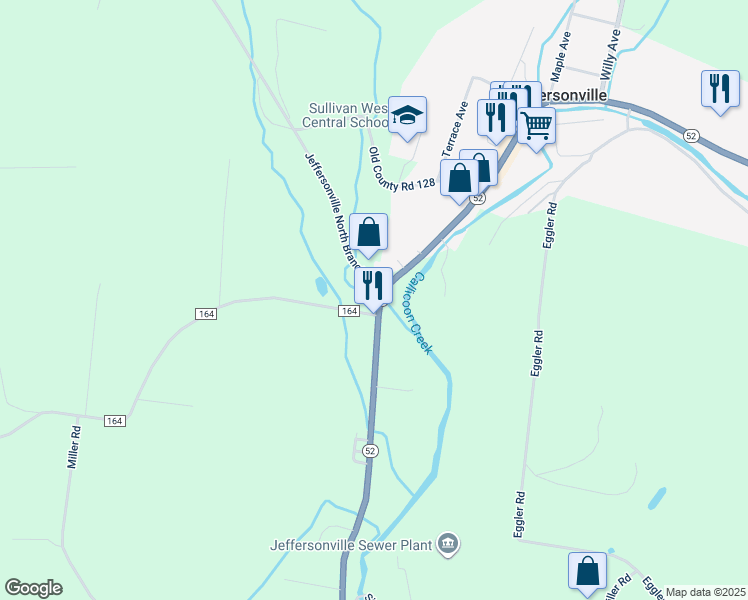map of restaurants, bars, coffee shops, grocery stores, and more near 4864 New York 52 in Jeffersonville