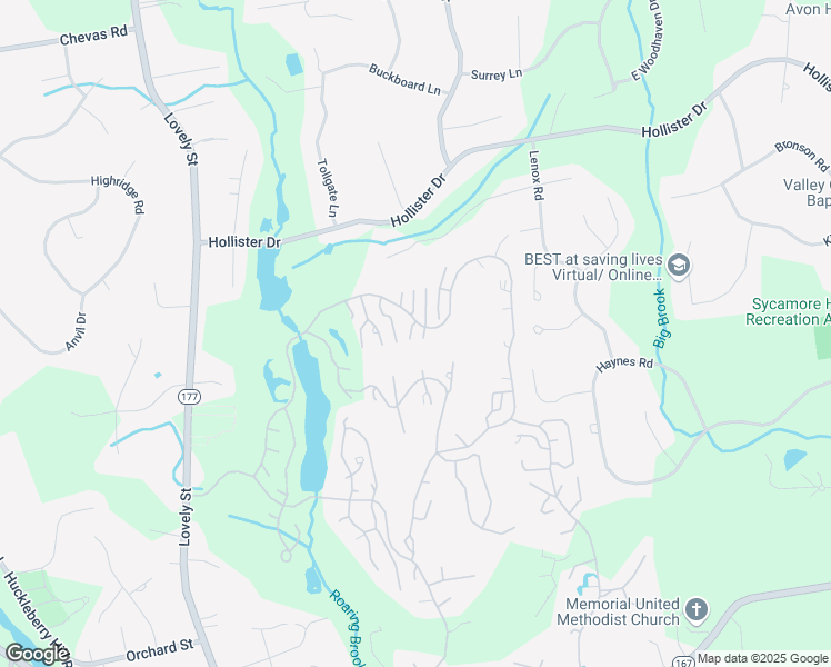 map of restaurants, bars, coffee shops, grocery stores, and more near 1 Litchfield Lane in Avon