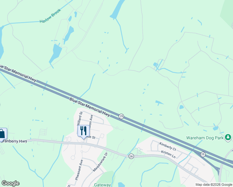 map of restaurants, bars, coffee shops, grocery stores, and more near 99-C Charge Pond Road in Wareham
