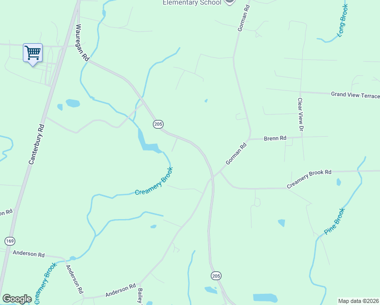 map of restaurants, bars, coffee shops, grocery stores, and more near 150-202 Wauregan Road in Brooklyn