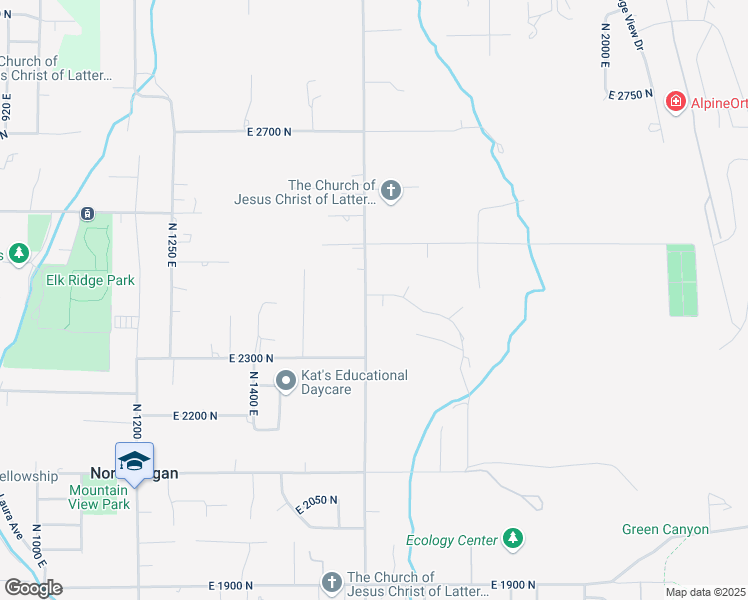 map of restaurants, bars, coffee shops, grocery stores, and more near 1600 2450 North in North Logan