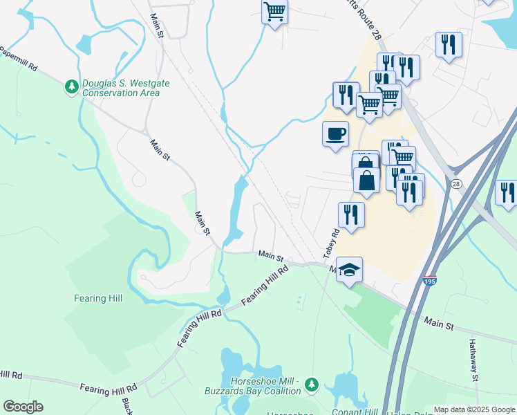 map of restaurants, bars, coffee shops, grocery stores, and more near 815 Main Street in Wareham