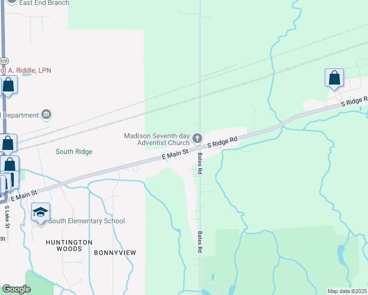 map of restaurants, bars, coffee shops, grocery stores, and more near 691 East Main Street in Madison