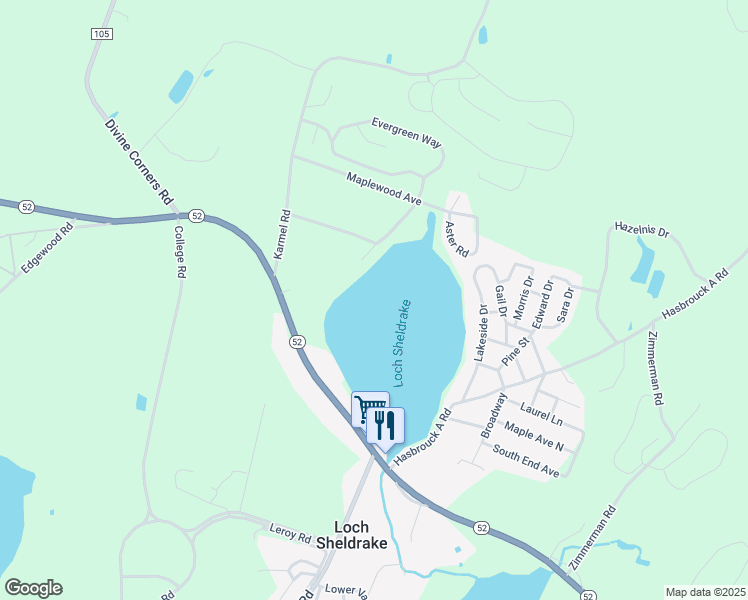 map of restaurants, bars, coffee shops, grocery stores, and more near in LOCH SHELDRKE