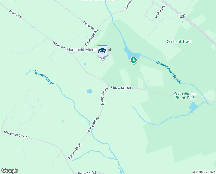 map of restaurants, bars, coffee shops, grocery stores, and more near 205 Spring Hill Road in Mansfield