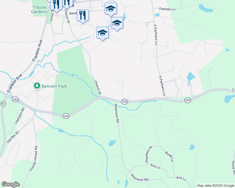 map of restaurants, bars, coffee shops, grocery stores, and more near 19-25 Taintor Way in Millbrook