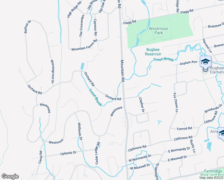 map of restaurants, bars, coffee shops, grocery stores, and more near 477 Mountain Road in West Hartford