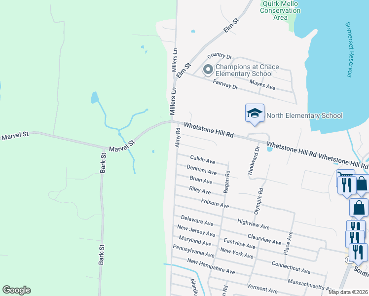 map of restaurants, bars, coffee shops, grocery stores, and more near 98 Samson Avenue in Somerset