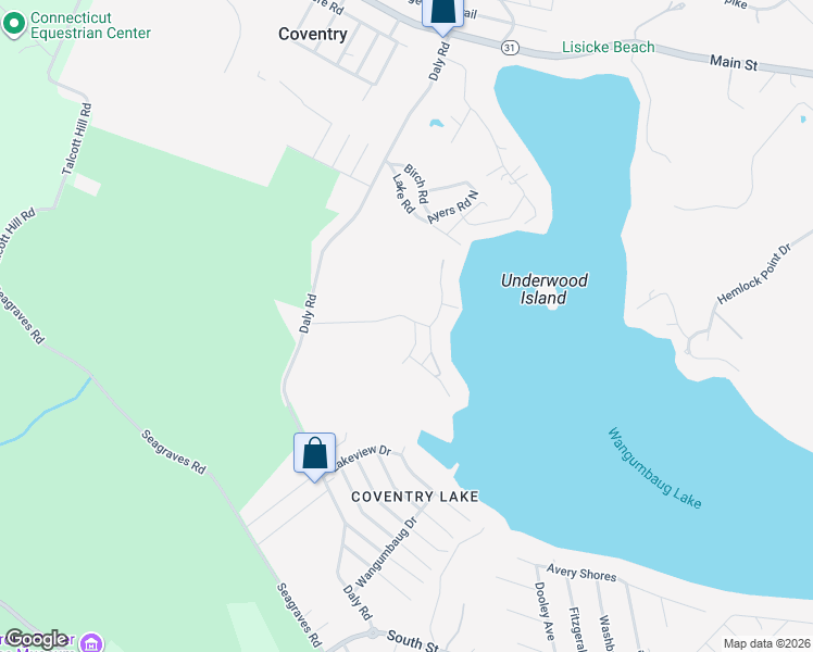 map of restaurants, bars, coffee shops, grocery stores, and more near 104 Bellevue Drive in Coventry