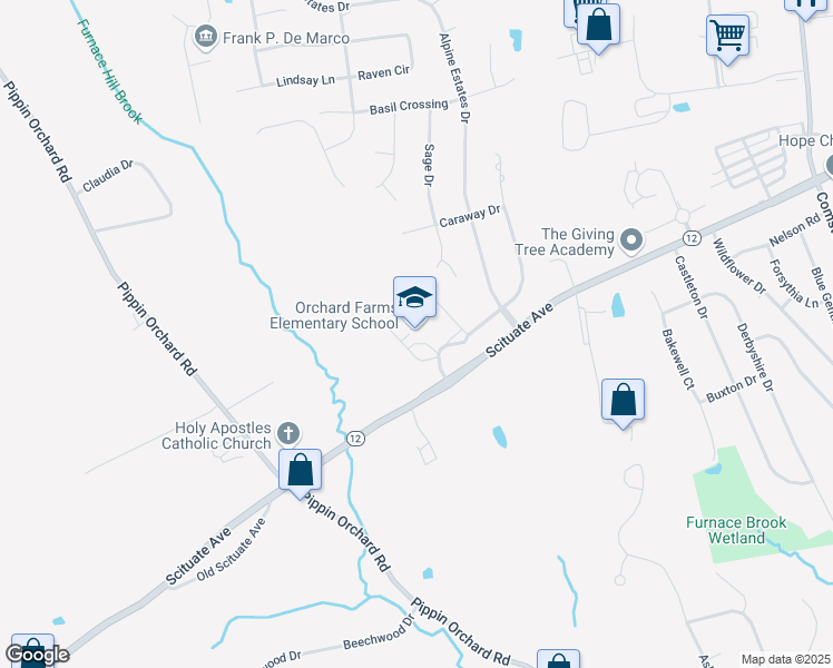 map of restaurants, bars, coffee shops, grocery stores, and more near 1555 Scituate Avenue in Cranston