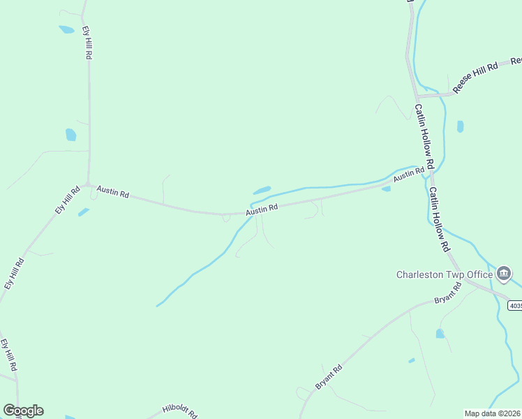 map of restaurants, bars, coffee shops, grocery stores, and more near Austin Road in Tioga County