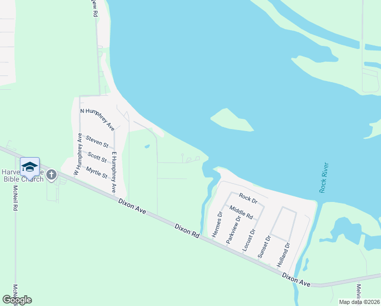 map of restaurants, bars, coffee shops, grocery stores, and more near 2609 East Hill Drive in Rock Falls