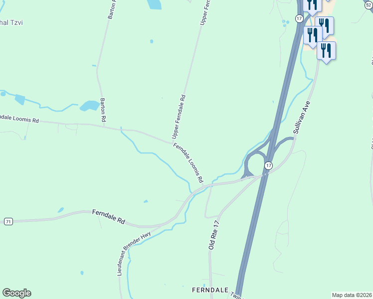 map of restaurants, bars, coffee shops, grocery stores, and more near 515 Ferndale Loomis Road in Liberty