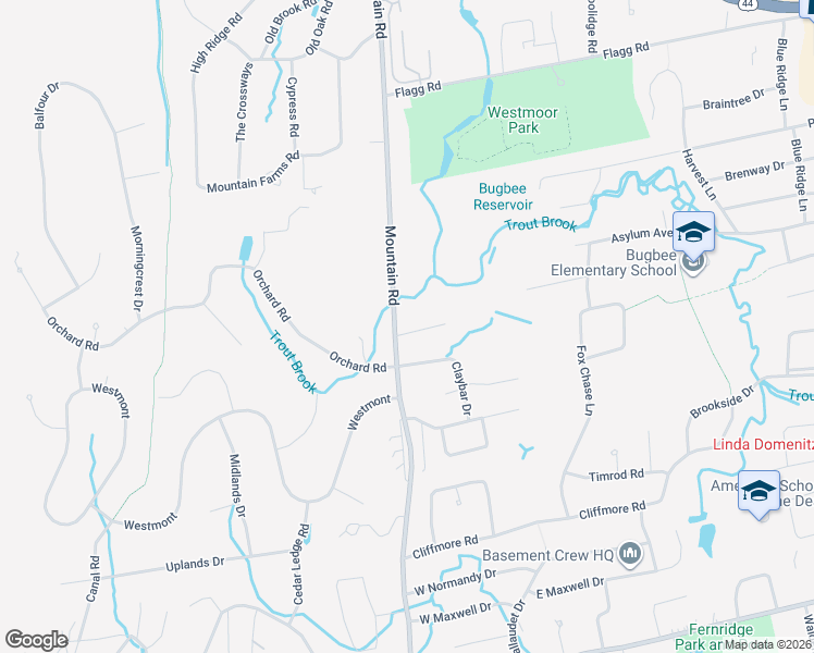 map of restaurants, bars, coffee shops, grocery stores, and more near 478 Mountain Road in West Hartford
